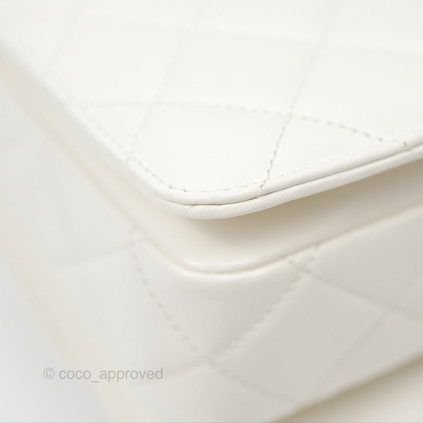 Chanel Rainbow Top Handle Flap Bag White Glazed Lambskin 23P