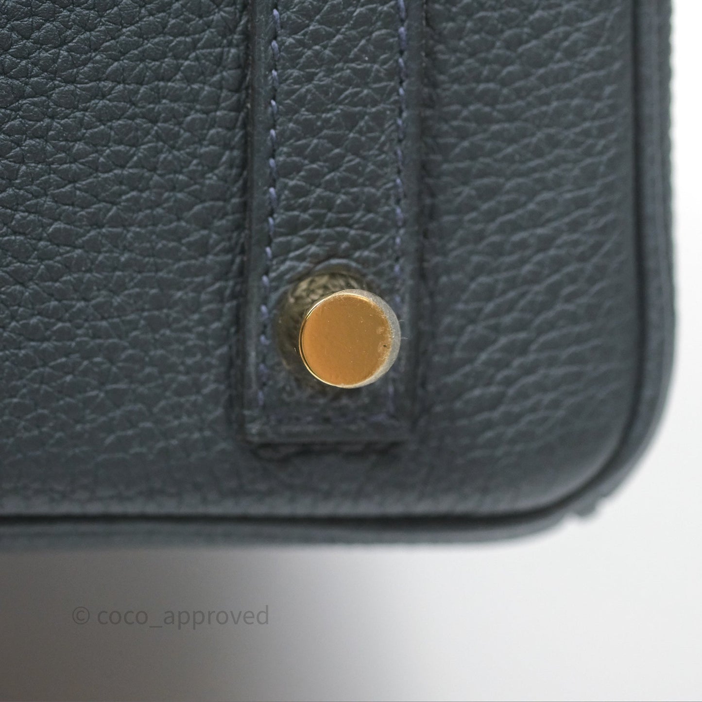Hermès Birkin 25 Retourne Vert Rousseau V0 Togo Gold Hardware