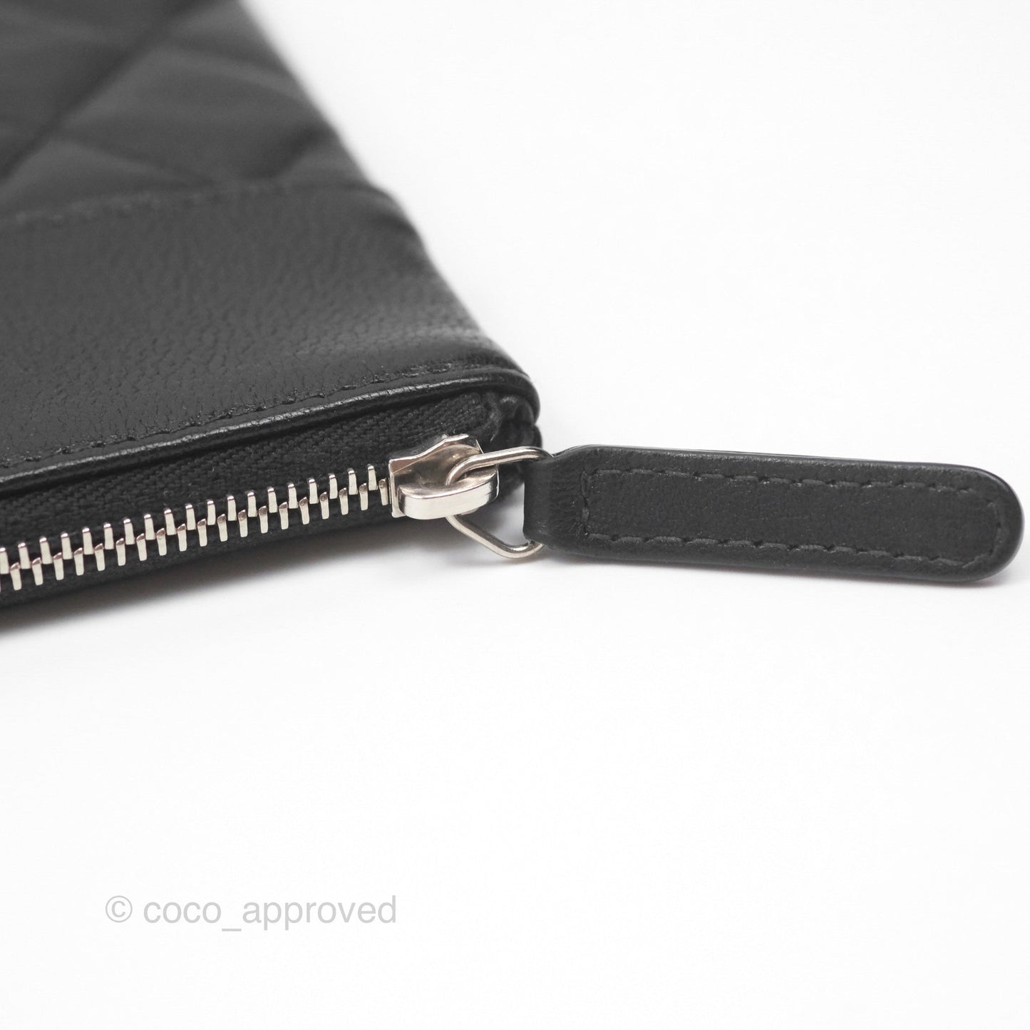 Chanel Mademoiselle Quilted Large O Case Clutch Black Lambskin