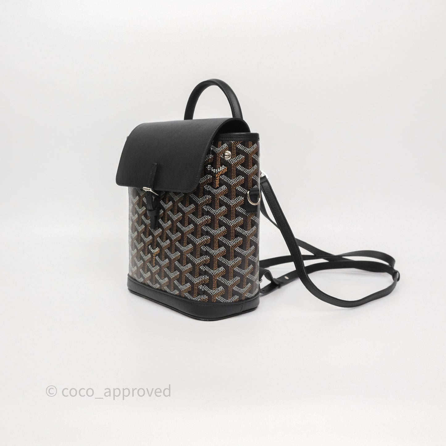 Goyard Mini Alpin Backpack Black Goyardine Calfskin