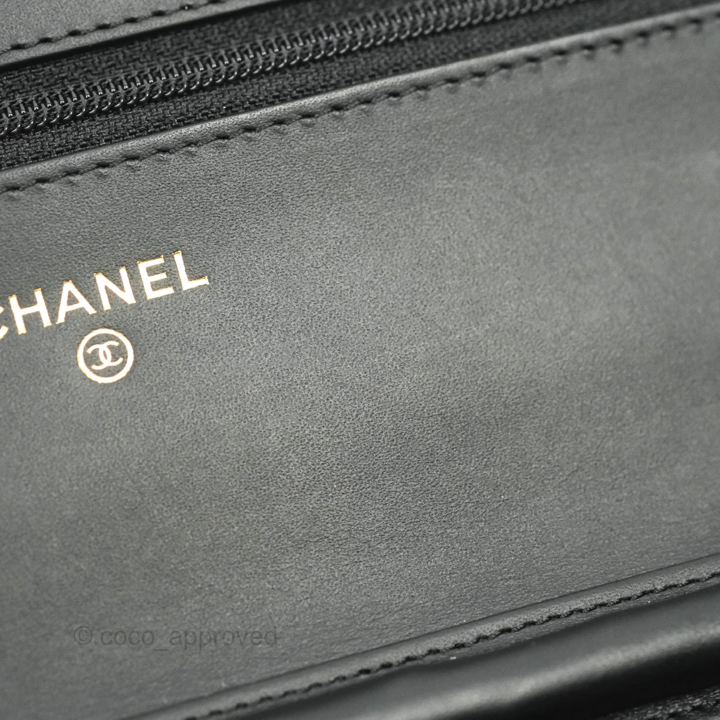 Chanel Quilted Reissue WOC Black Glazed Crumpled Calfskin Aged Gold Hardware