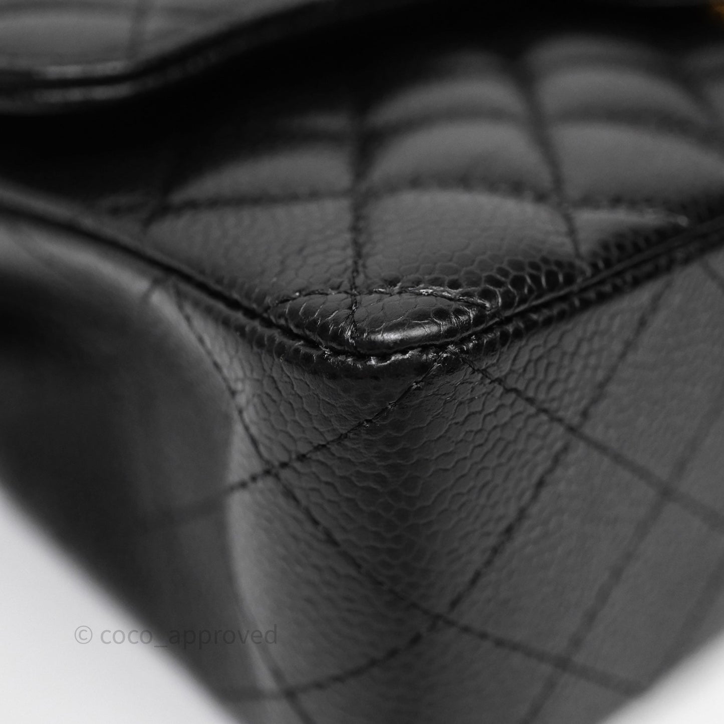 Chanel Small Classic Quilted Flap Black Caviar Gold Hardware