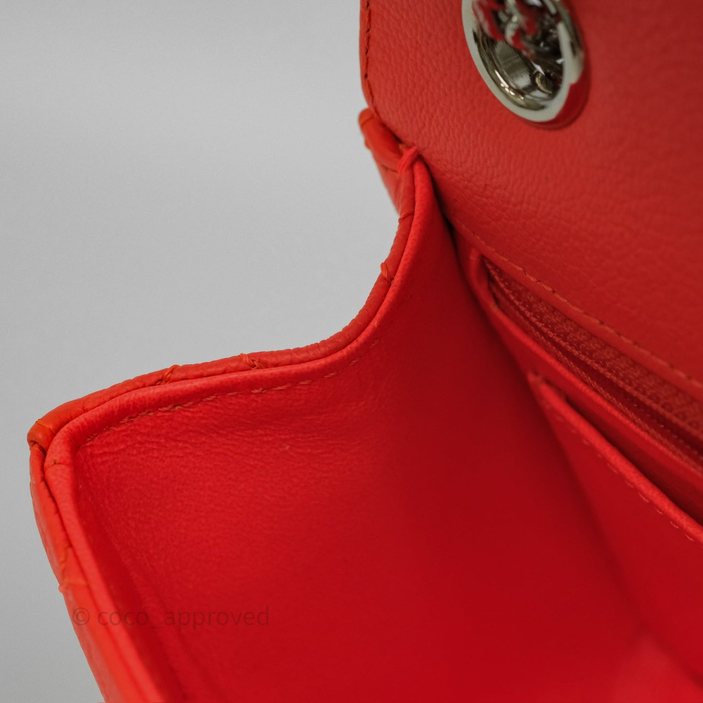 Chanel Mini Reissue 224 Tangerine Orange Goatskin Silver Hardware