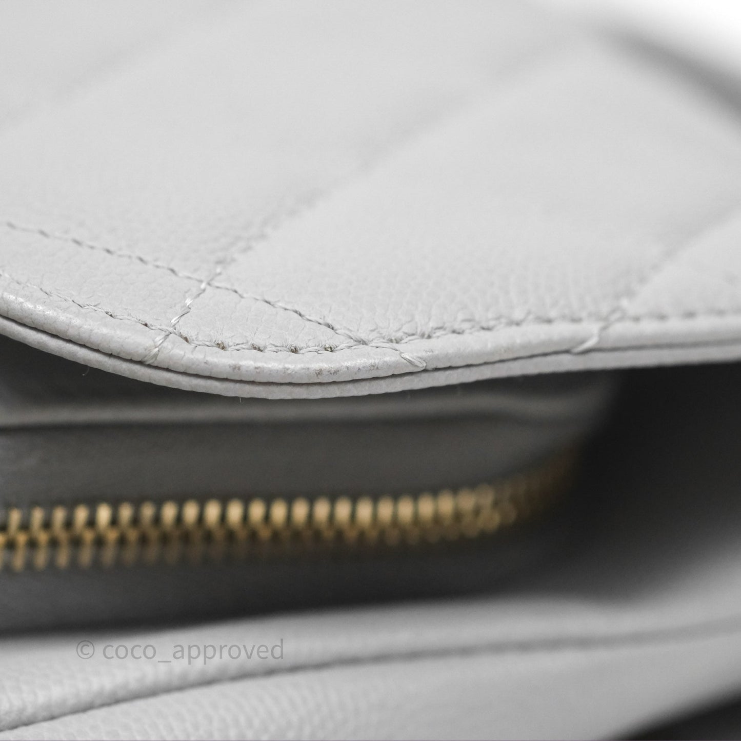 Chanel Quilted Medium Business Affinity Flap Grey Caviar Gold Hardware