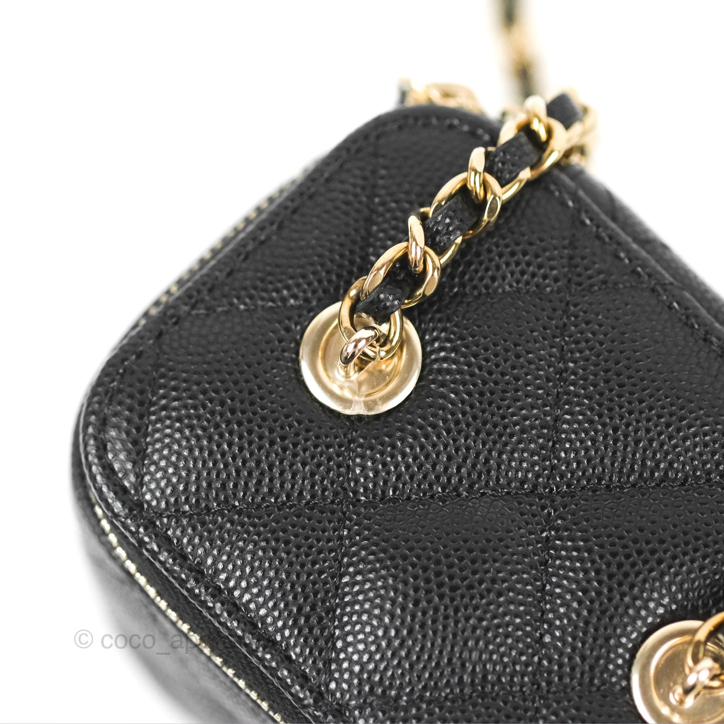 Chanel Mini Vanity With Chain Black Caviar Gold Hardware