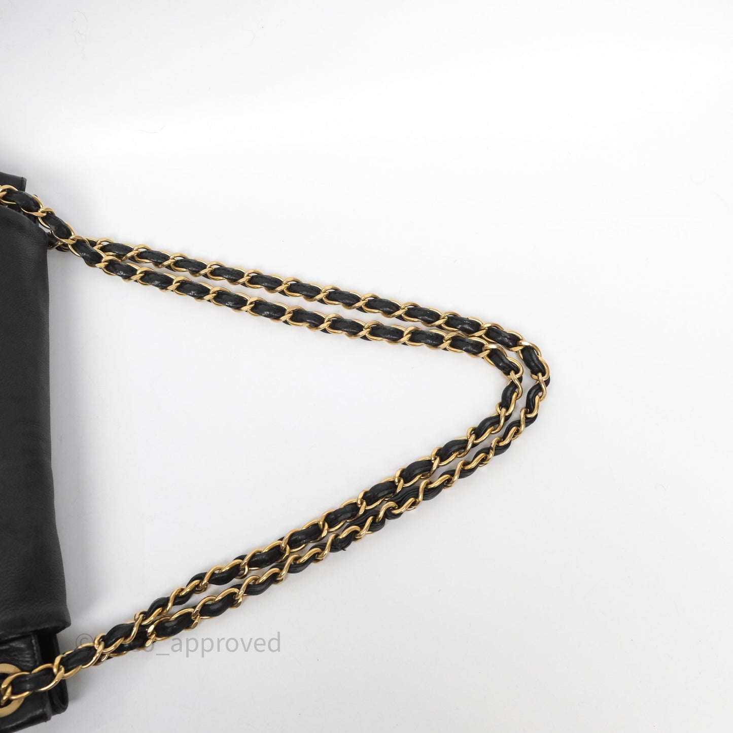 Chanel Mosaic Studs Accordion Flap Bag Black Calfskin Aged Gold Hardware