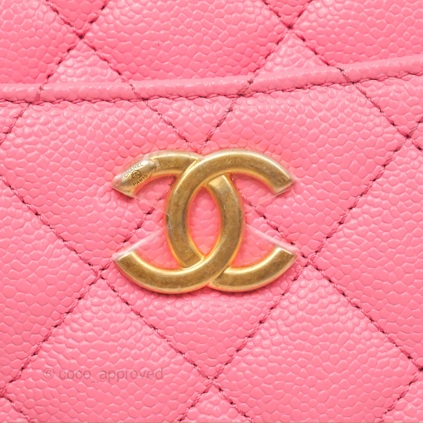 Chanel Caviar Quilted Pick Me Up Small Vanity Case Hot Pink