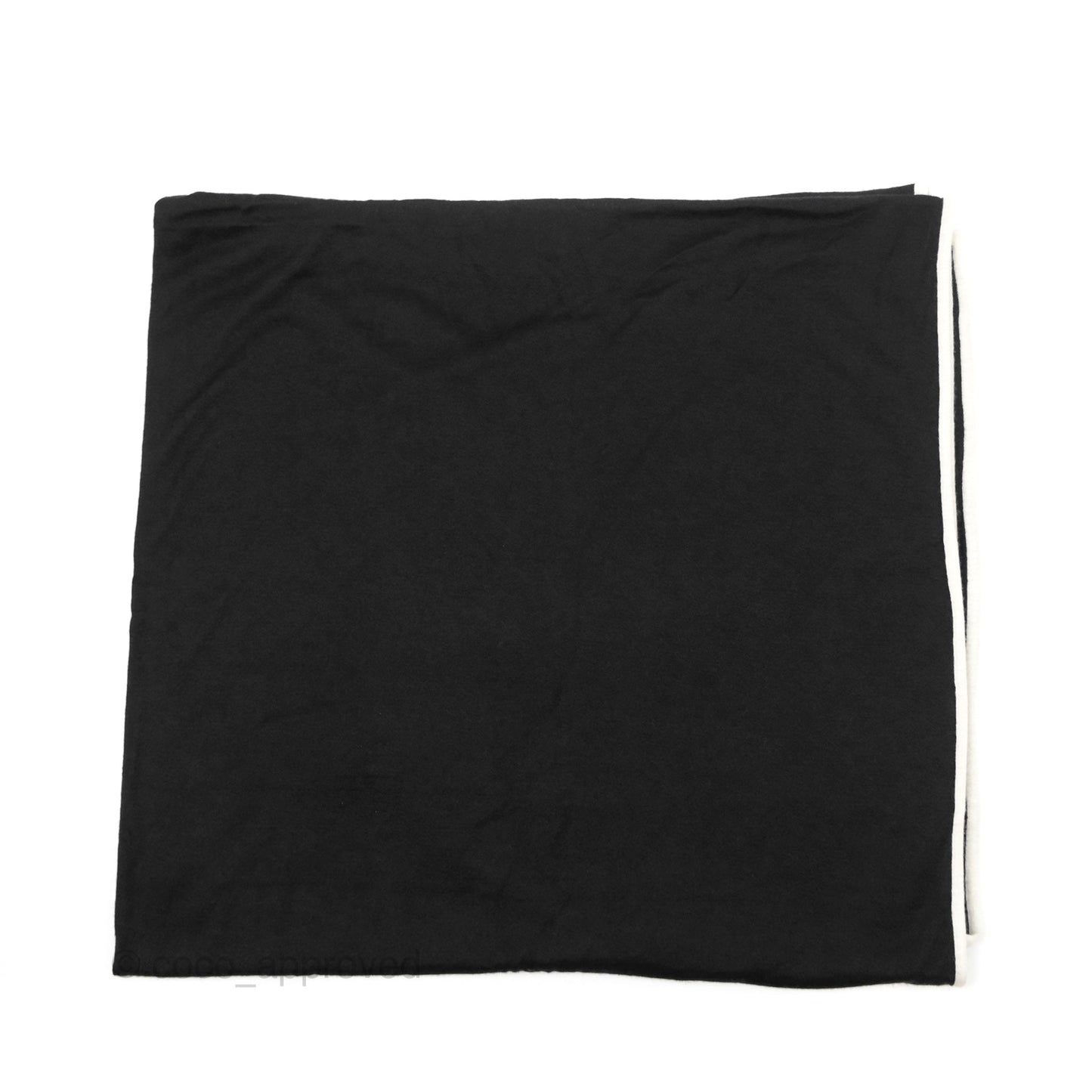 Chanel CC Black White Cashmere Silk Scarf