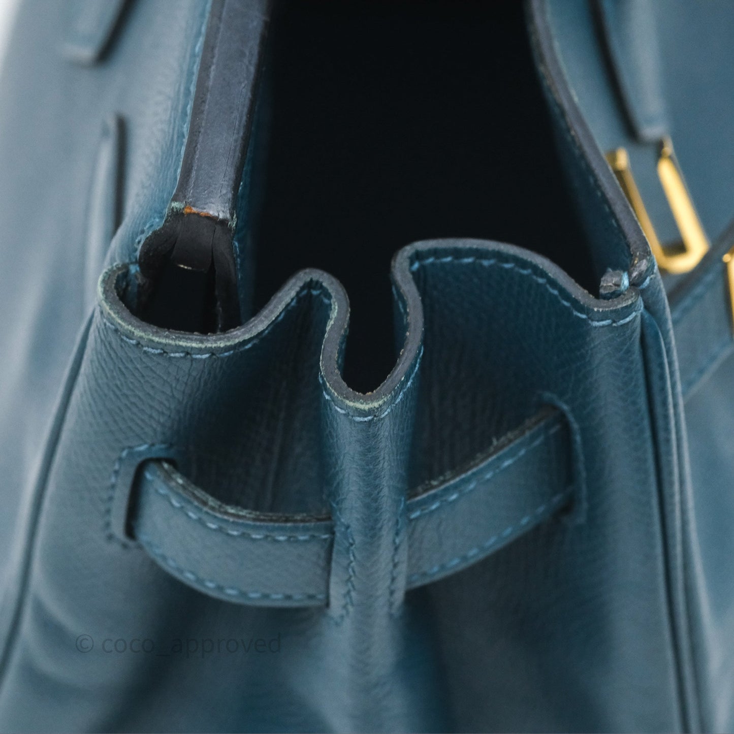 Hermès Birkin 30 Retourne Bleu de Prusse 7P Epsom Gold Hardware