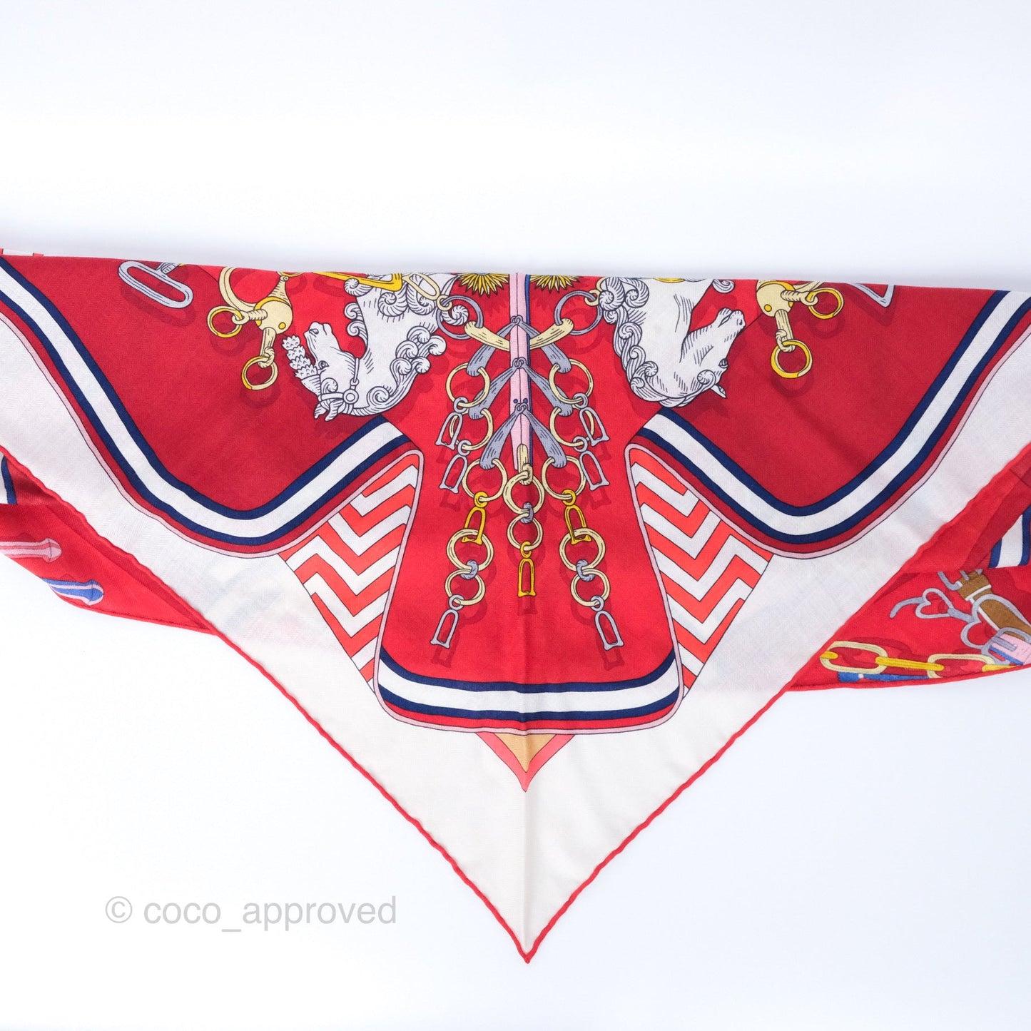Hermes Giant Triangle Scarf Cashmere Silk Red
