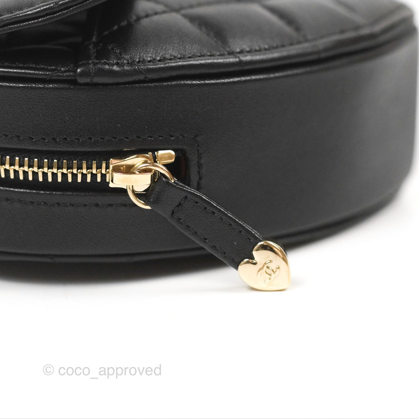 Chanel Small Heart Bag Black Lambskin Gold Hardware 22S