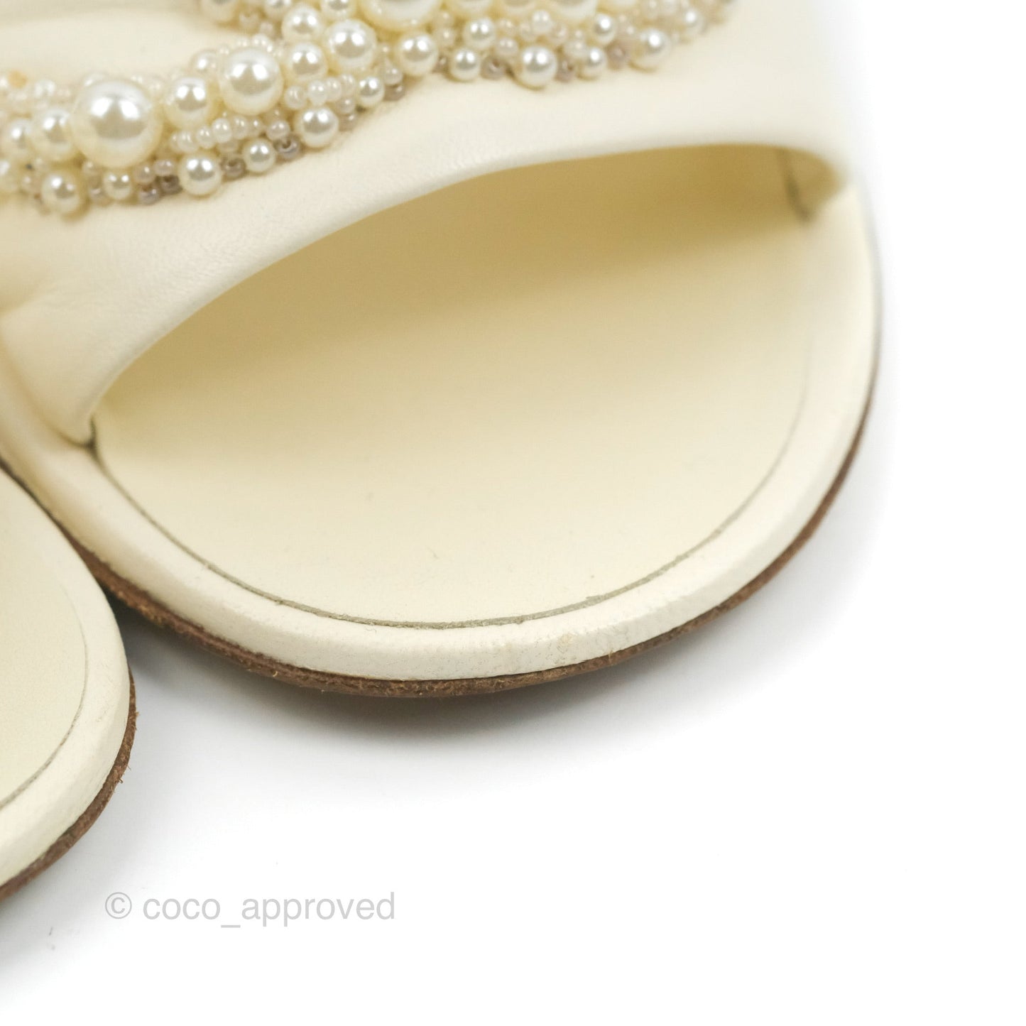 Chanel Ivory Slippers Pearl 37.5C