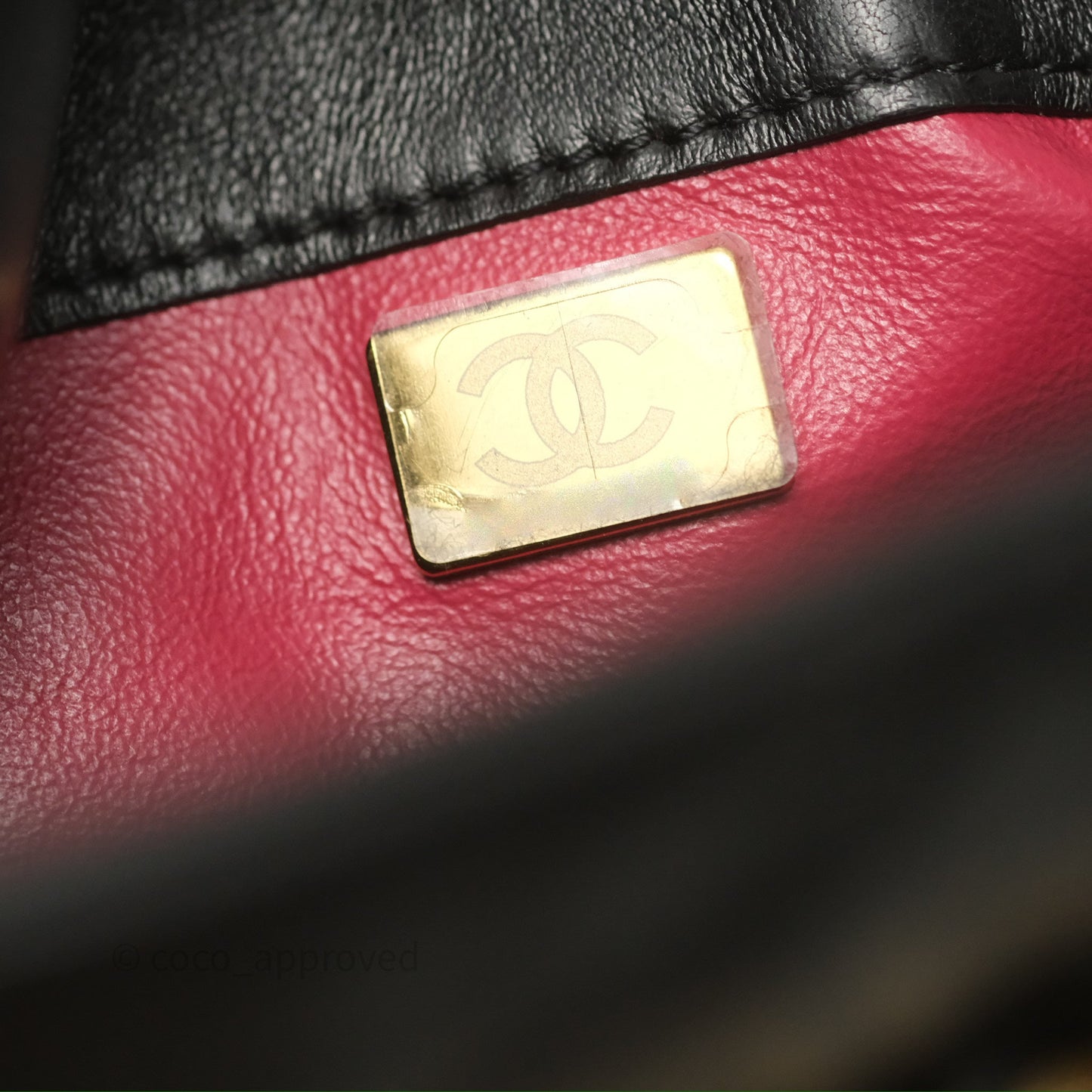 Chanel Enamel CC Bucket Bag Black Lambskin Gold Hardware 22P