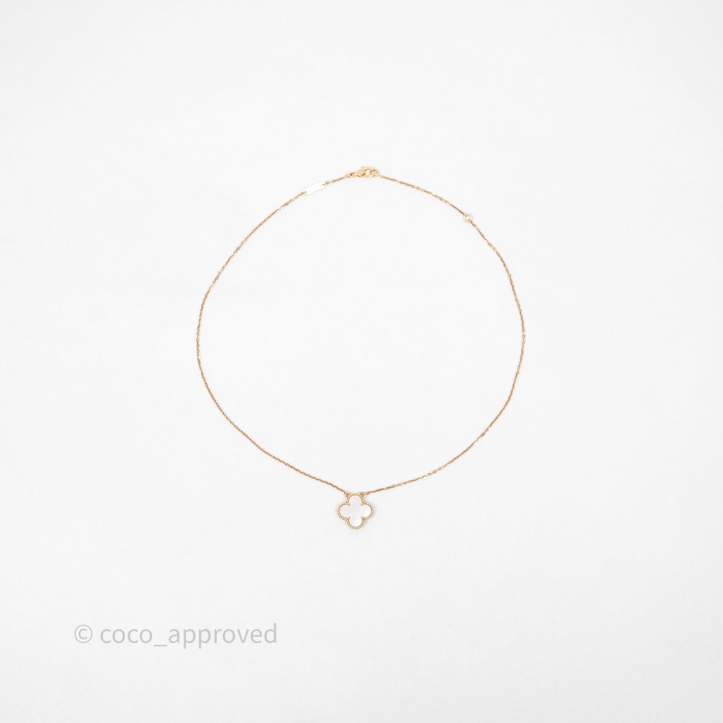 Van Cleef & Arpels Vintage Alhambra Pendant Necklace White Mother-of-pearl Yellow Gold