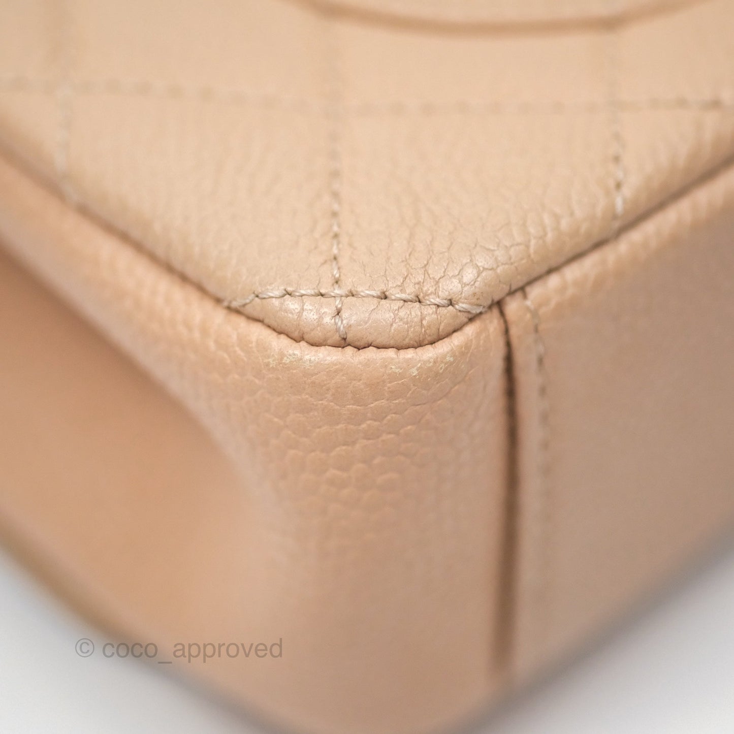Chanel Small CC Filigree Flap Quilted Beige Black Caviar