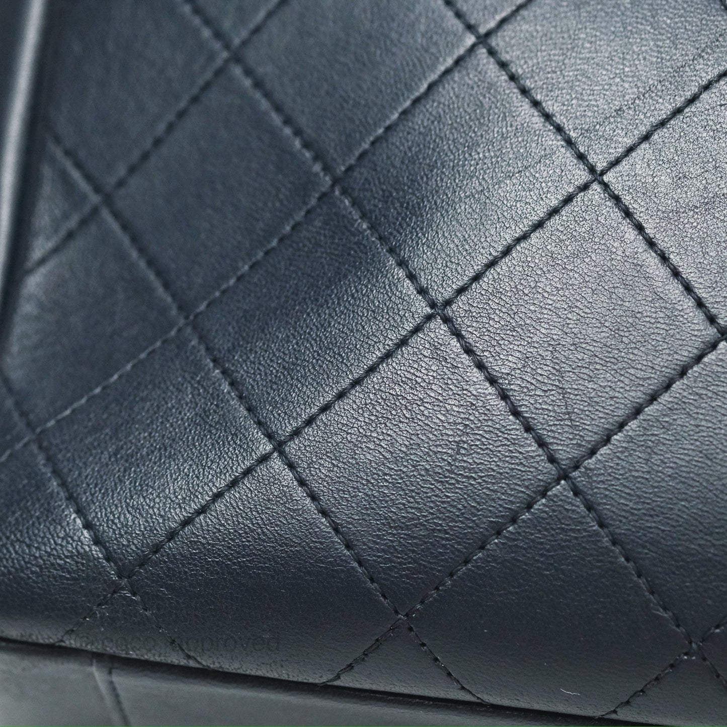 Chanel Medium Around The Corner Shopping Tote Navy Lambskin