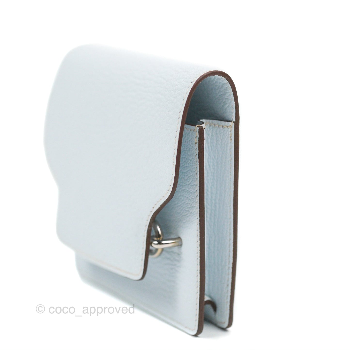 Hermès Roulis Slim Wallet Bleu Brume Chevre Mysore Palladium Hardware