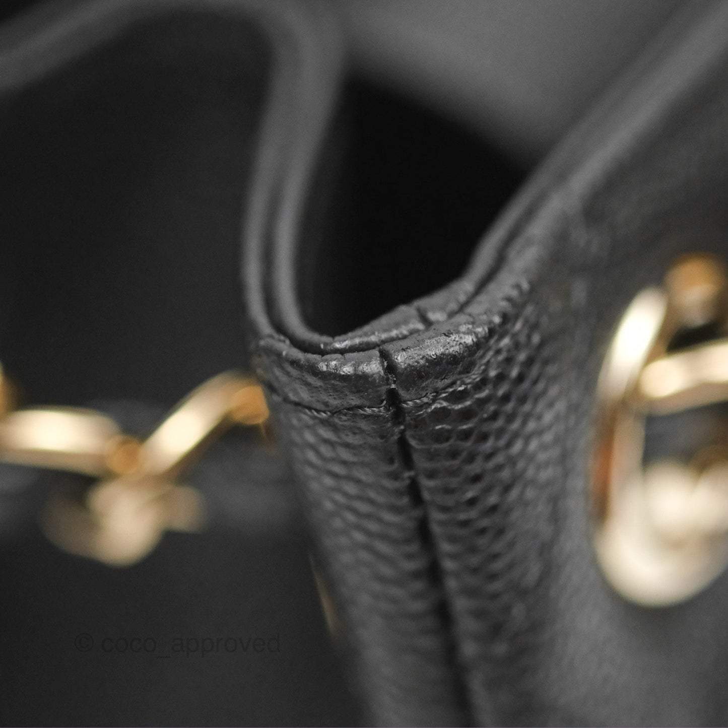 Chanel Mini Bucket Tote Black Caviar Gold Hardware 22S