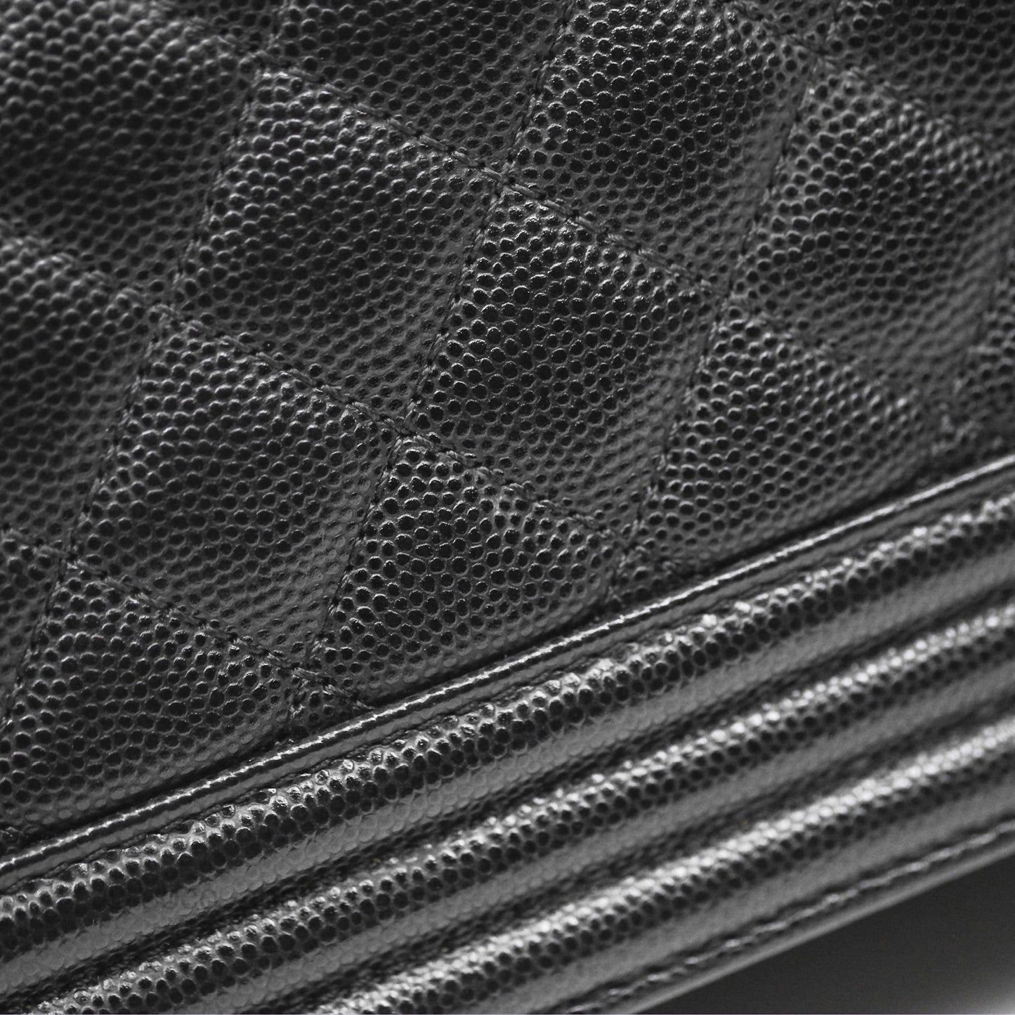 Chanel Medium Boy Quilted Black Caviar Ruthenium Hardware