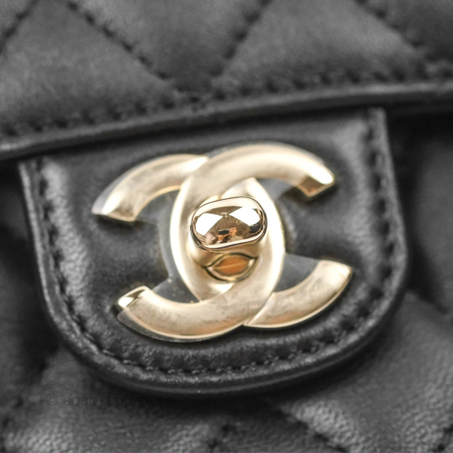 Chanel Mini Rectangle Flap with Crystals Top Handle Black Lambskin 23A
