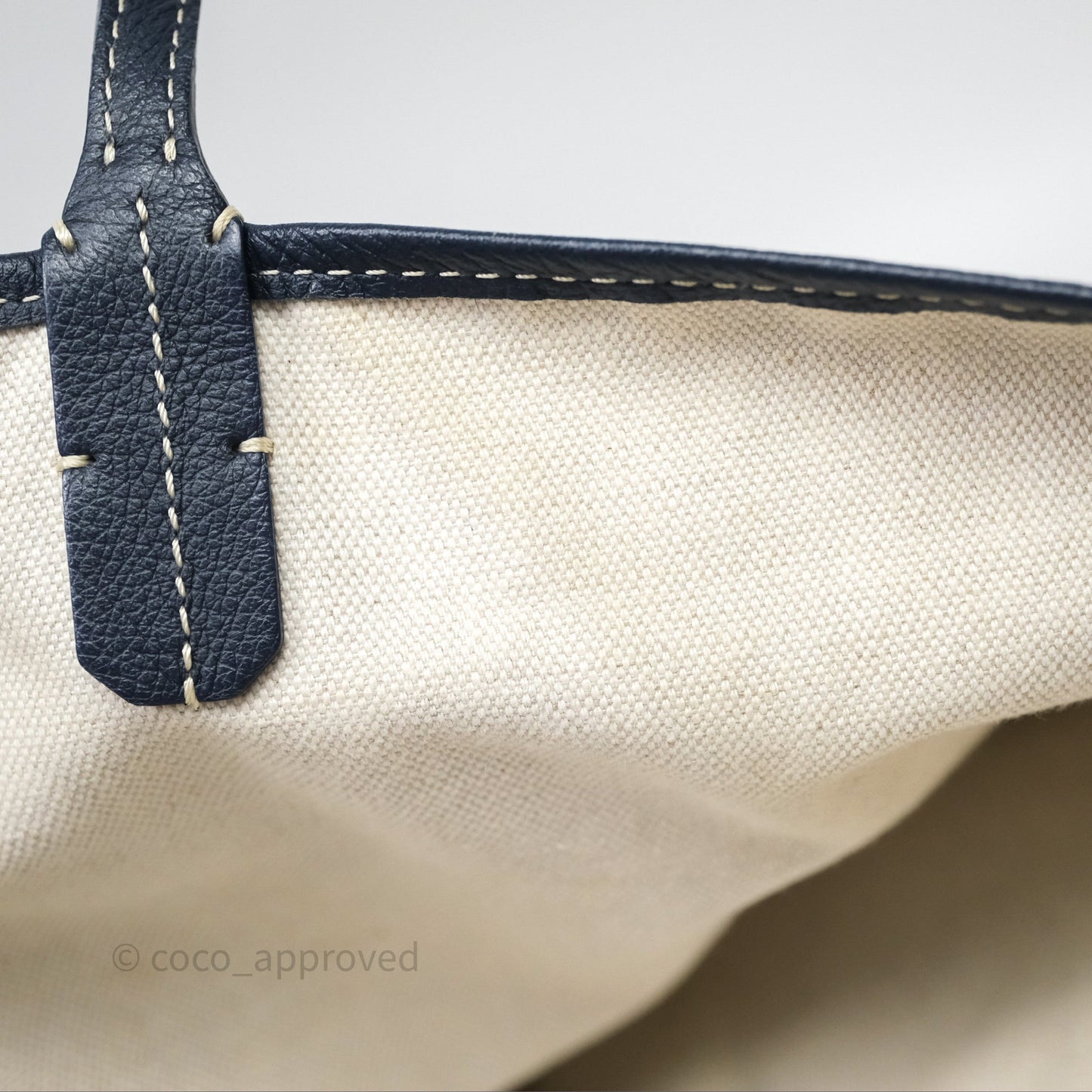 Goyard St. Louis Tote PM Navy/Tan