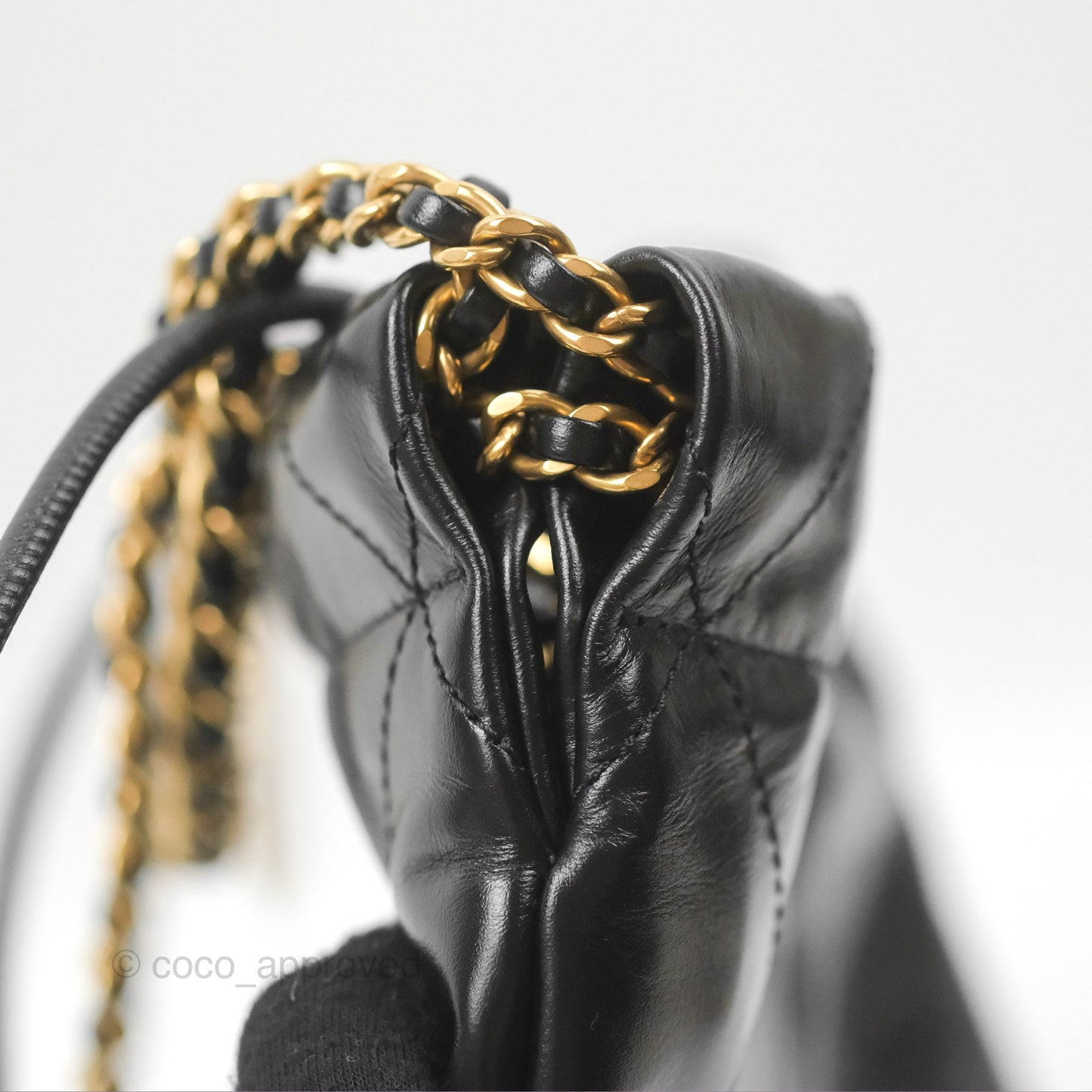 Chanel 22 Mini Bag Black Crumpled Calfskin