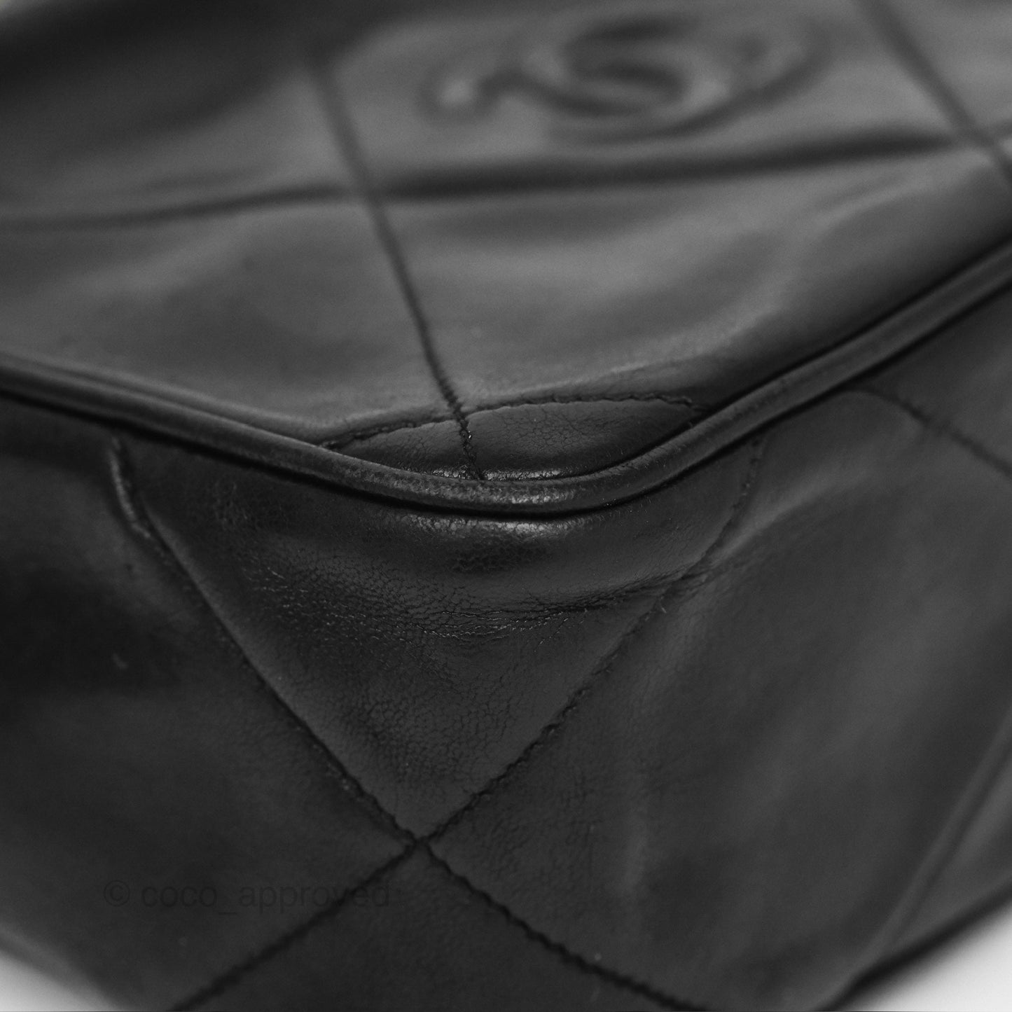 Chanel Vintage Small Camera Bag Black Lambskin Gold Hardware