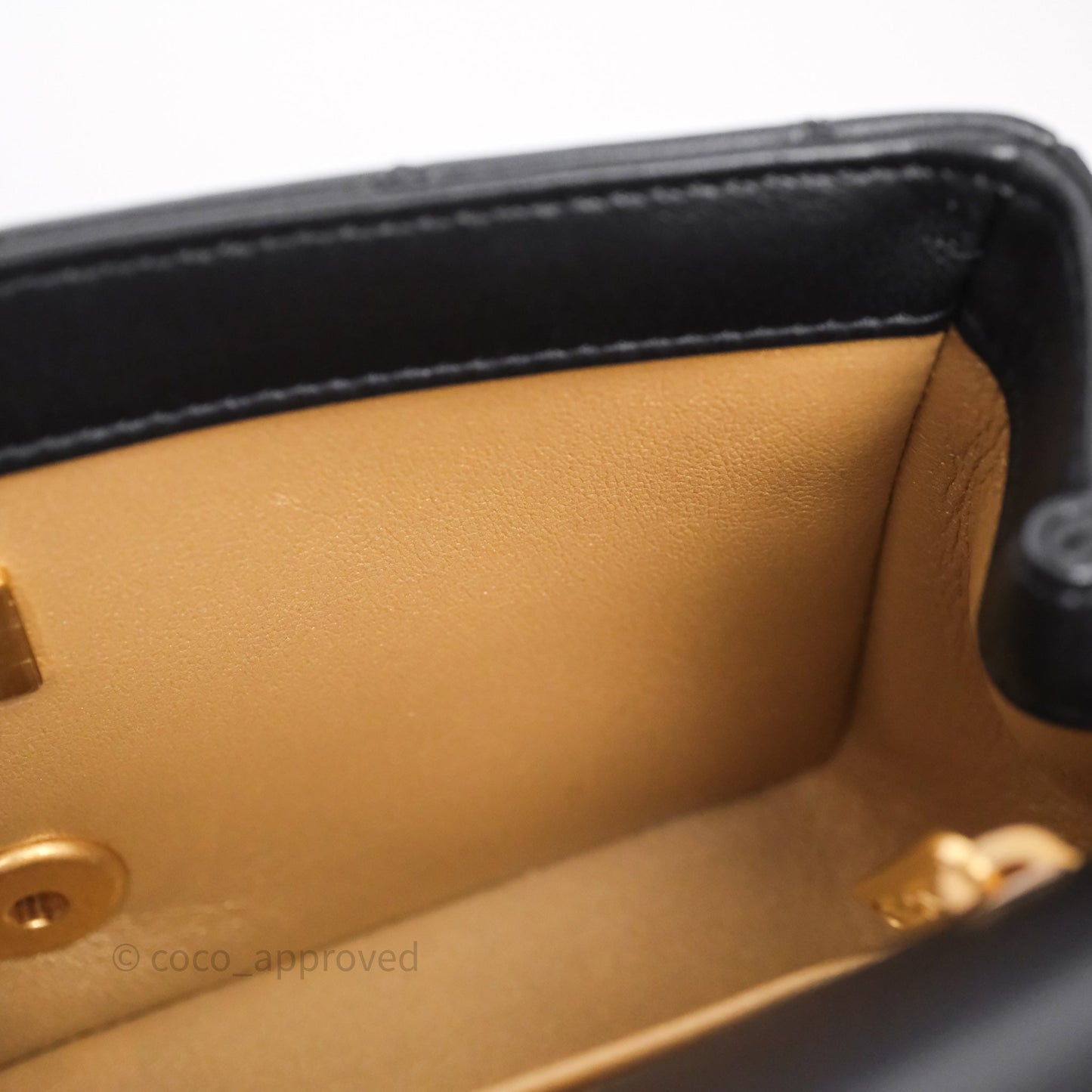 Chanel Mini Rectangular Flap with Camellia Adjustable Chain Black Lambskin Aged Gold Hardware