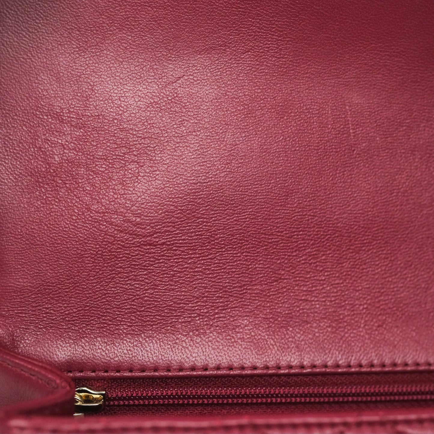 Chanel Top Handle Mini Rectangular Flap Bag Burgundy Red Lambskin Gold Hardware