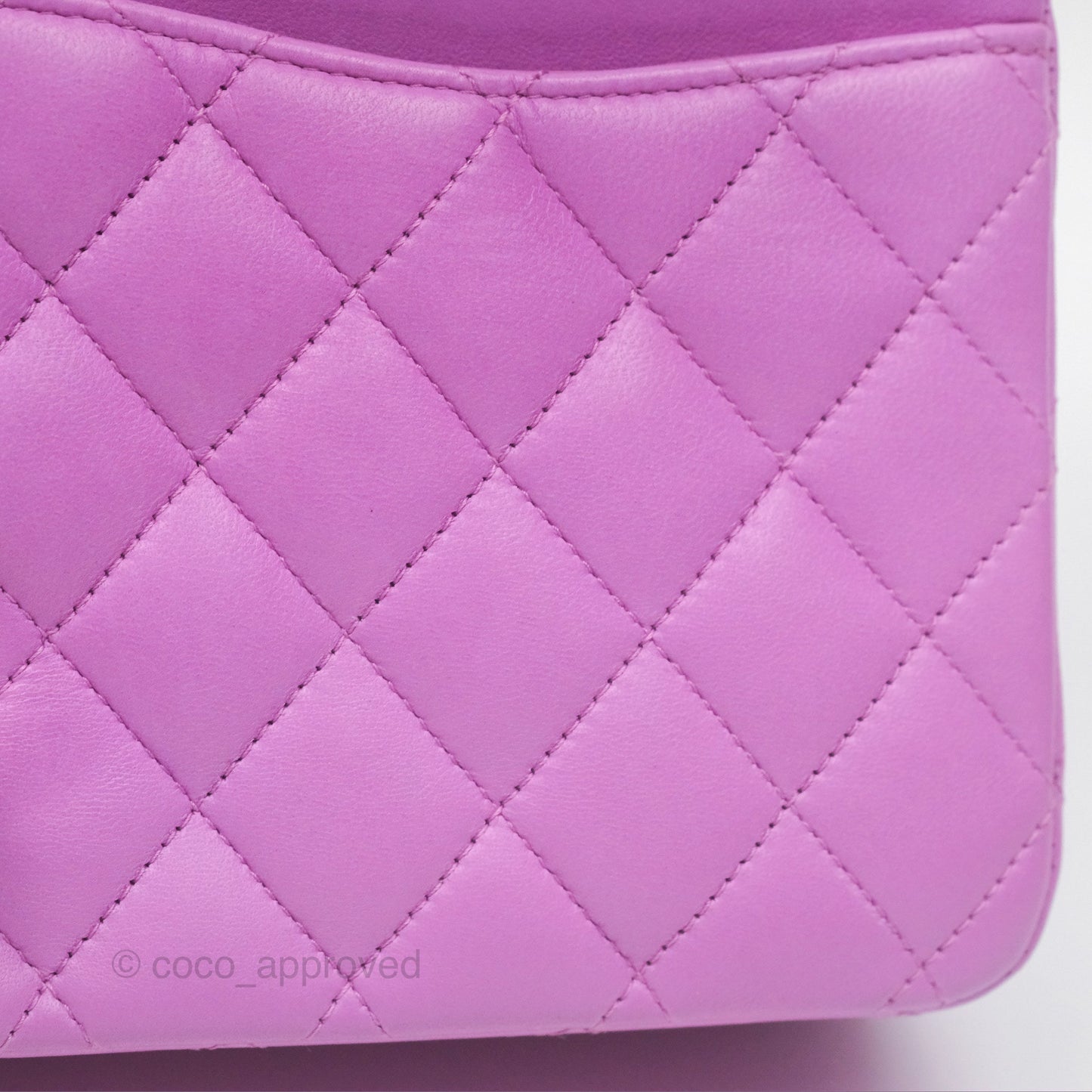 Chanel Medium Classic Flap Quilted Purple Lambskin Silver Hardware