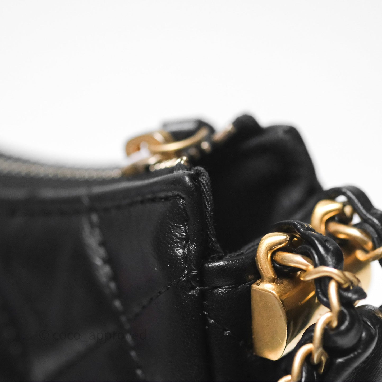Chanel Hobo Bag Black Aged Calfskin Aged Gold Hardware