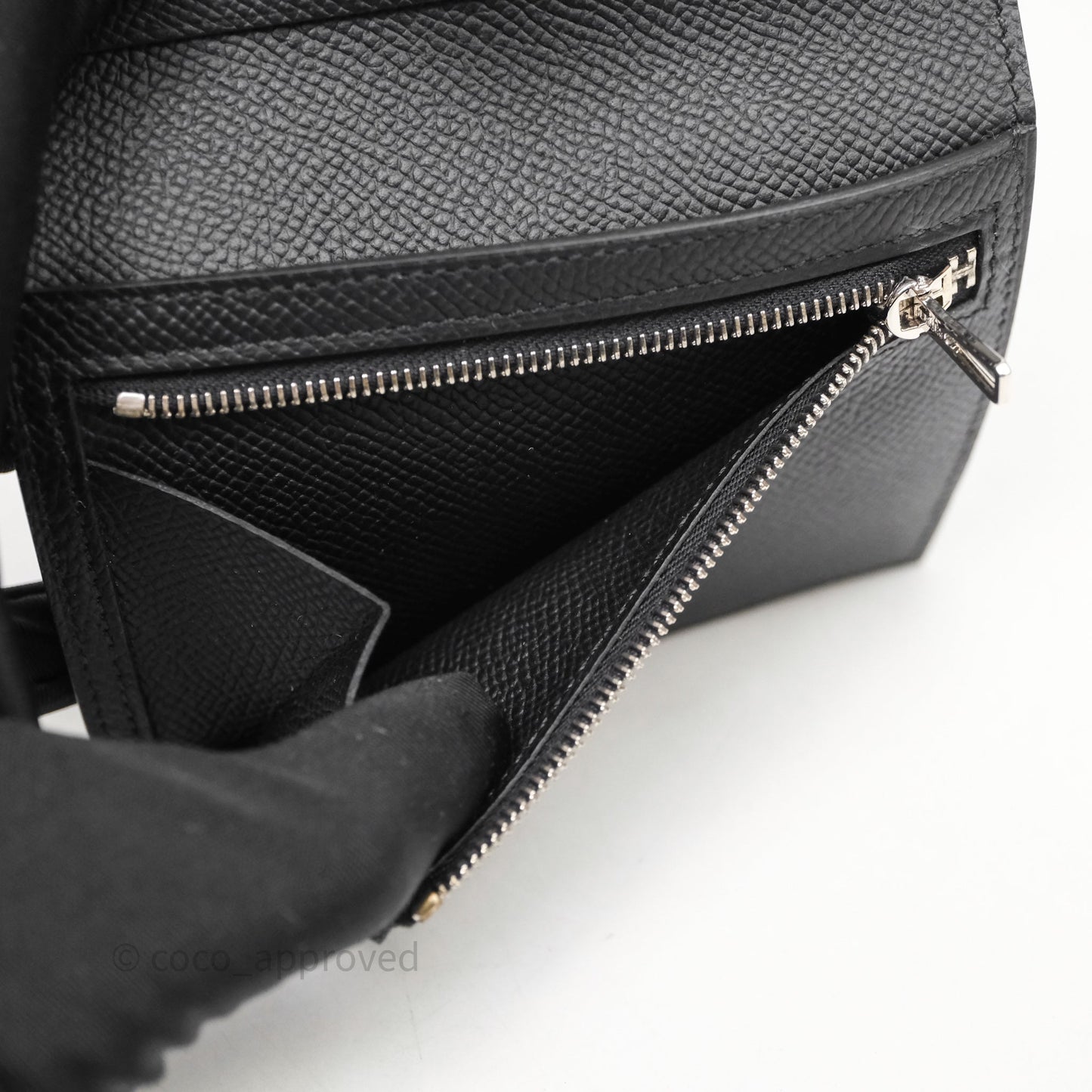 Hermès Bearn Compact Wallet Noir Epsom Palladium Hardware