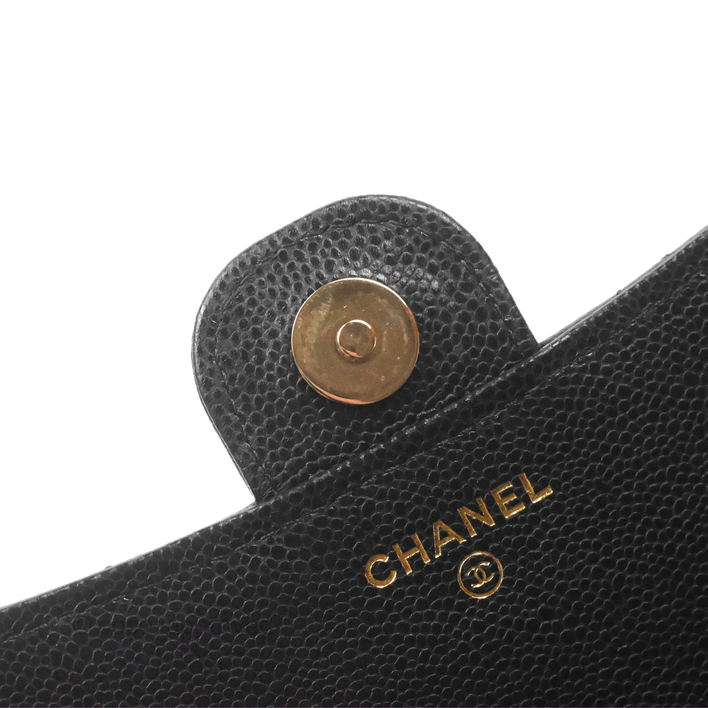 Chanel Classic Flap Phone Holder With Chain Black Caviar Gold Hardware 22A