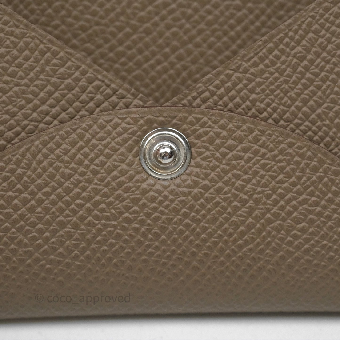 Hermès Calvi Card Holder Etoupe 18 Epsom