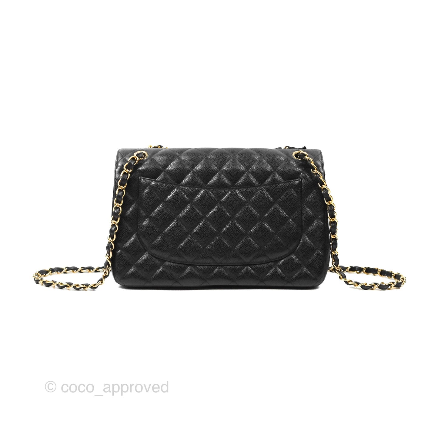 Chanel Jumbo Double Flap Quilted Black Caviar Gold Hardware⁣⁣