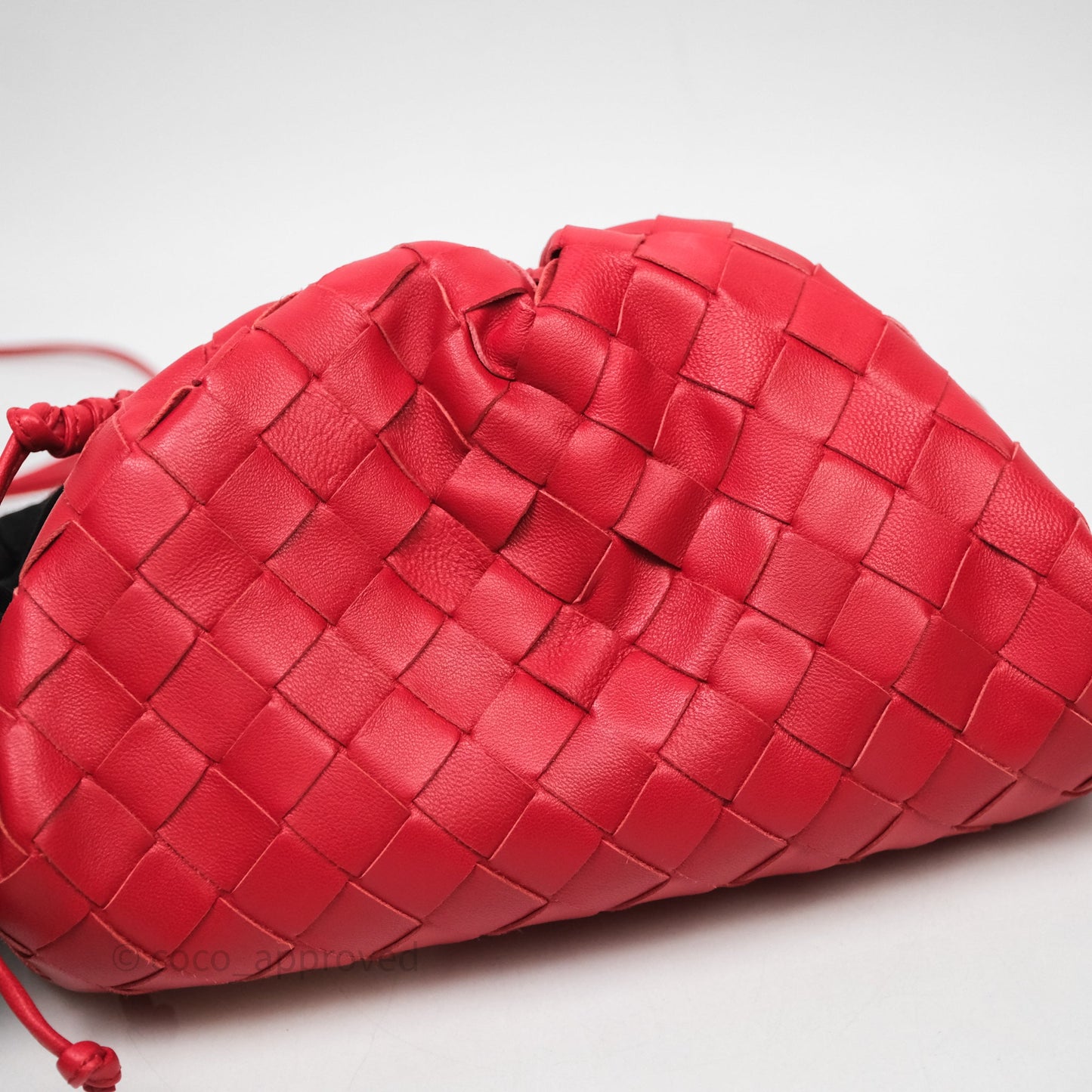 Bottega Veneta Mini Pouch Red Intrecciato Lambskin