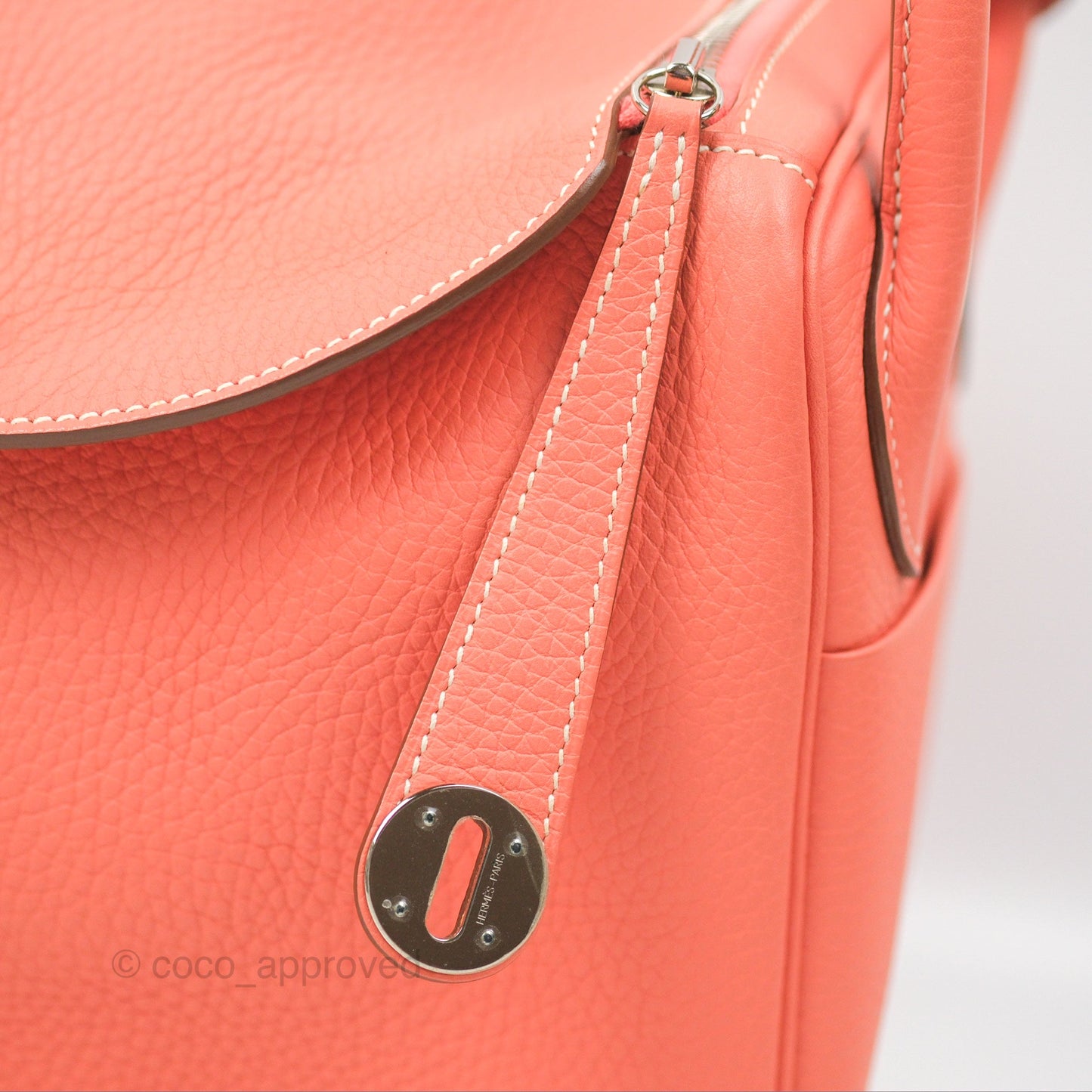 Hermès Lindy 30 Flamingo Clemence Palladium Hardware