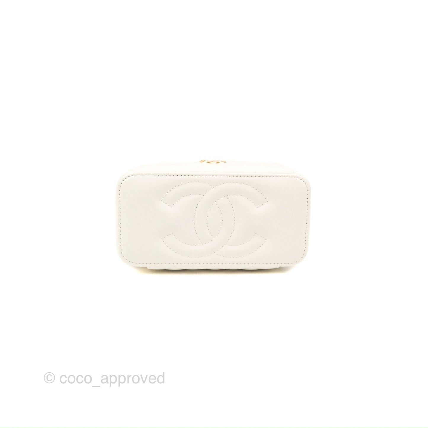 Chanel Rainbow Top Handle Vanity White Glazed Lambskin 23P
