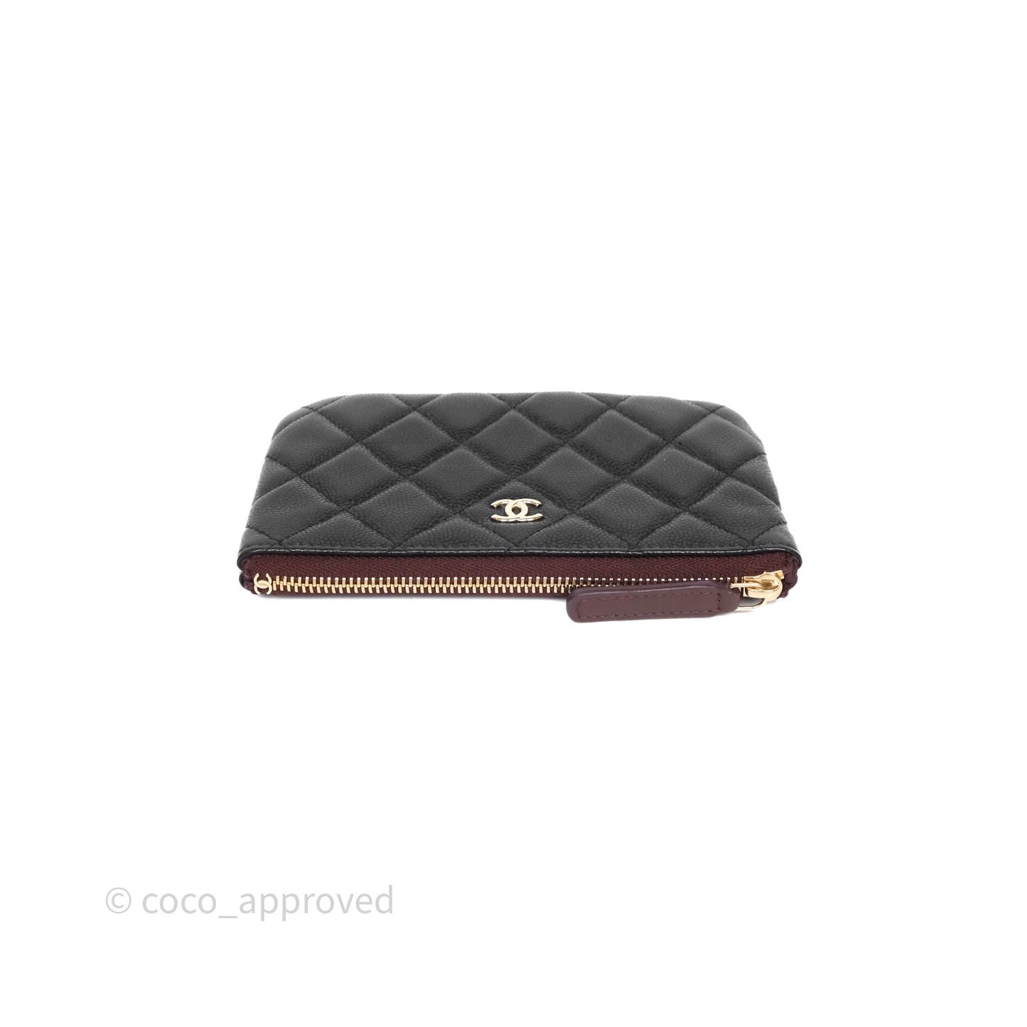 Chanel Quilted Mini O case Black Caviar Gold Hardware