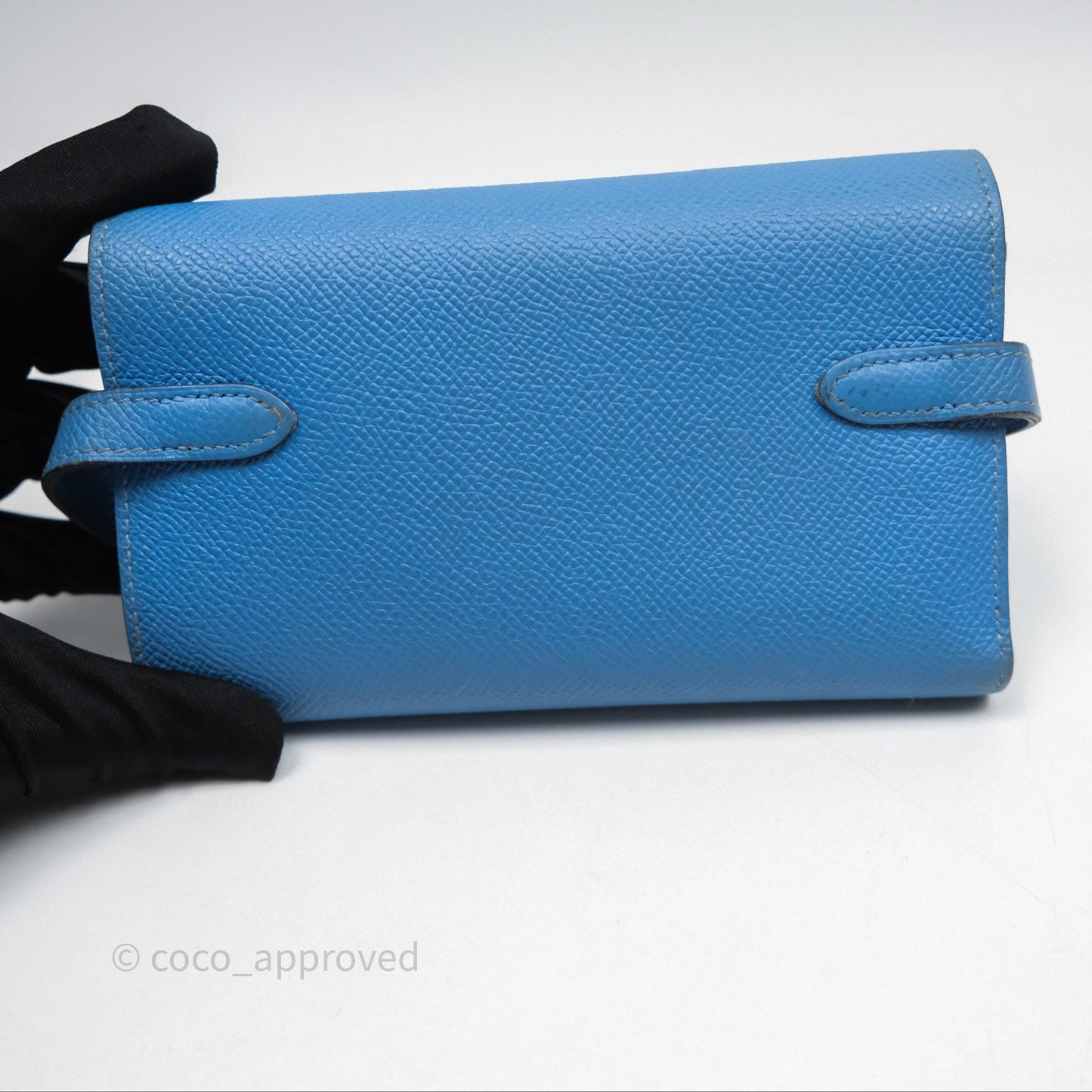 Hermès Kelly Depliant Wallet Blue Epsom Gold Hardware