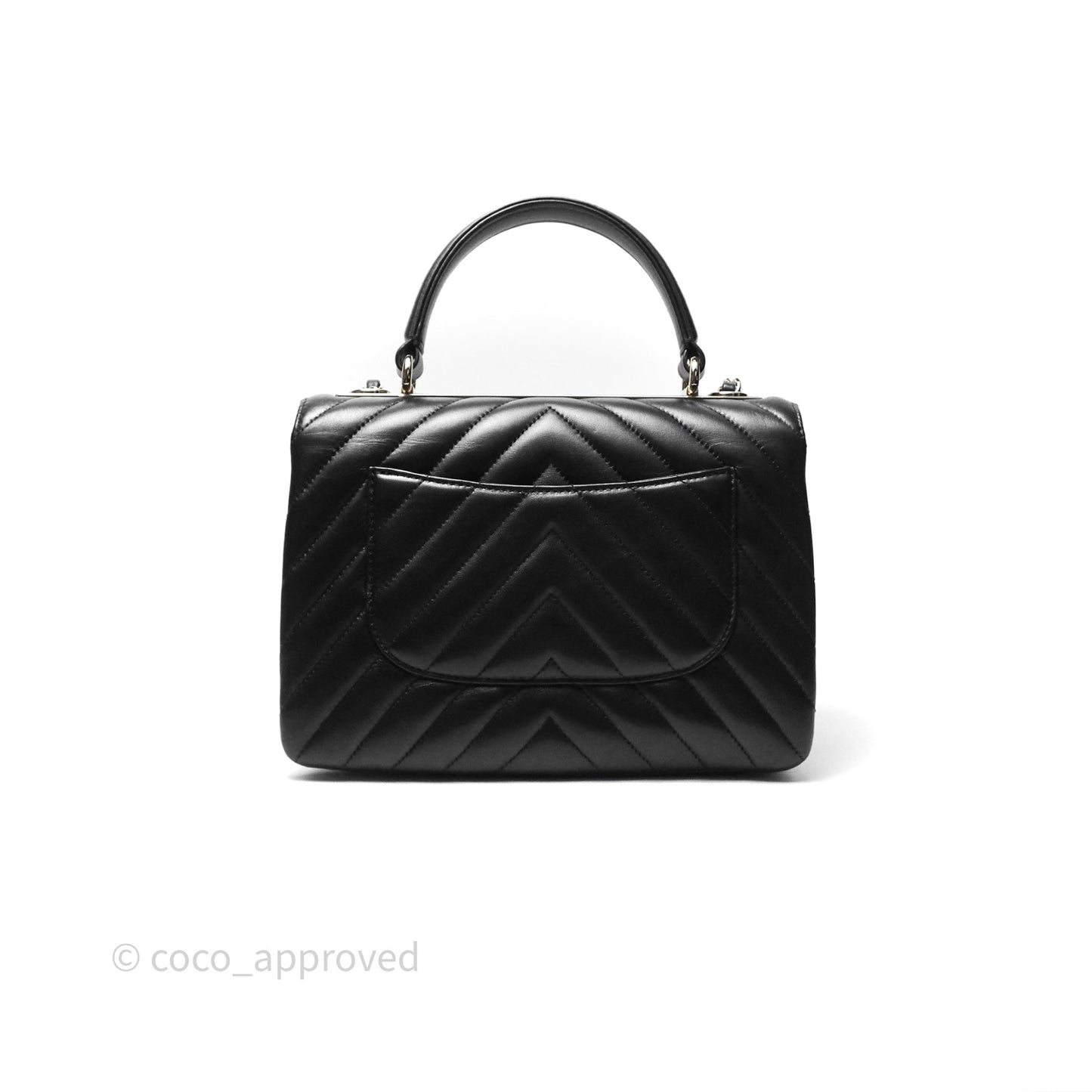 Chanel Small Trendy CC Black Chevron Lambskin Gold Hardware