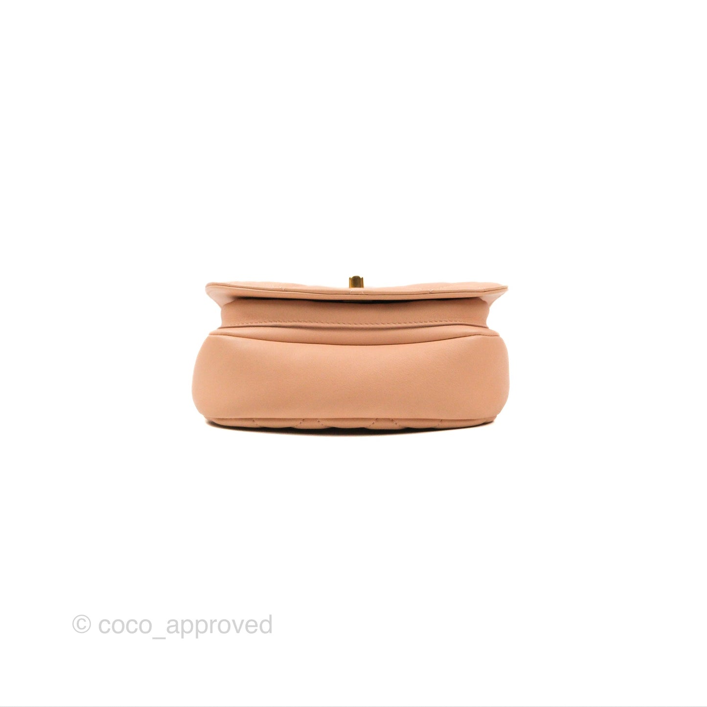 Chanel Messenger Bag Beige Pink Calfskin Aged Gold Hardware