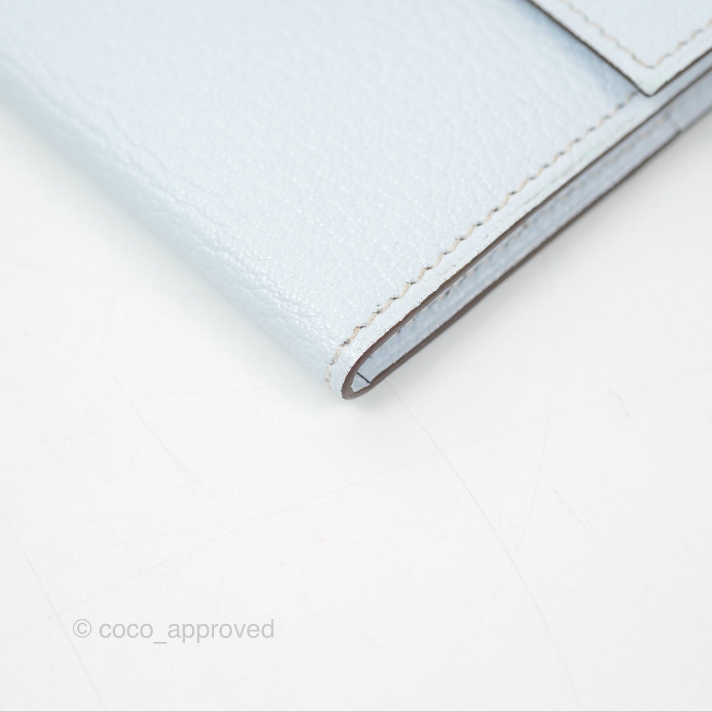 Hermes Clic H Mini Card Holder Blue Chevre Mysore Palladium Hardware