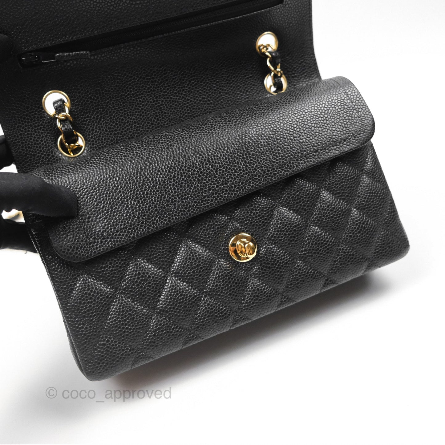 Chanel Small S/M Classic Flap Quilted Black Caviar Gold Hardware
