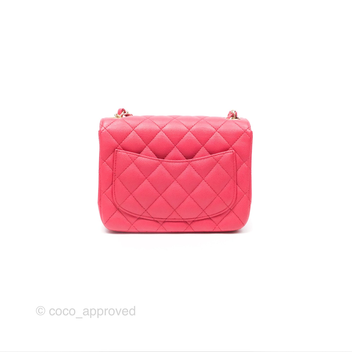 Chanel Mini Square Pink Caviar Gold Hardware 17C
