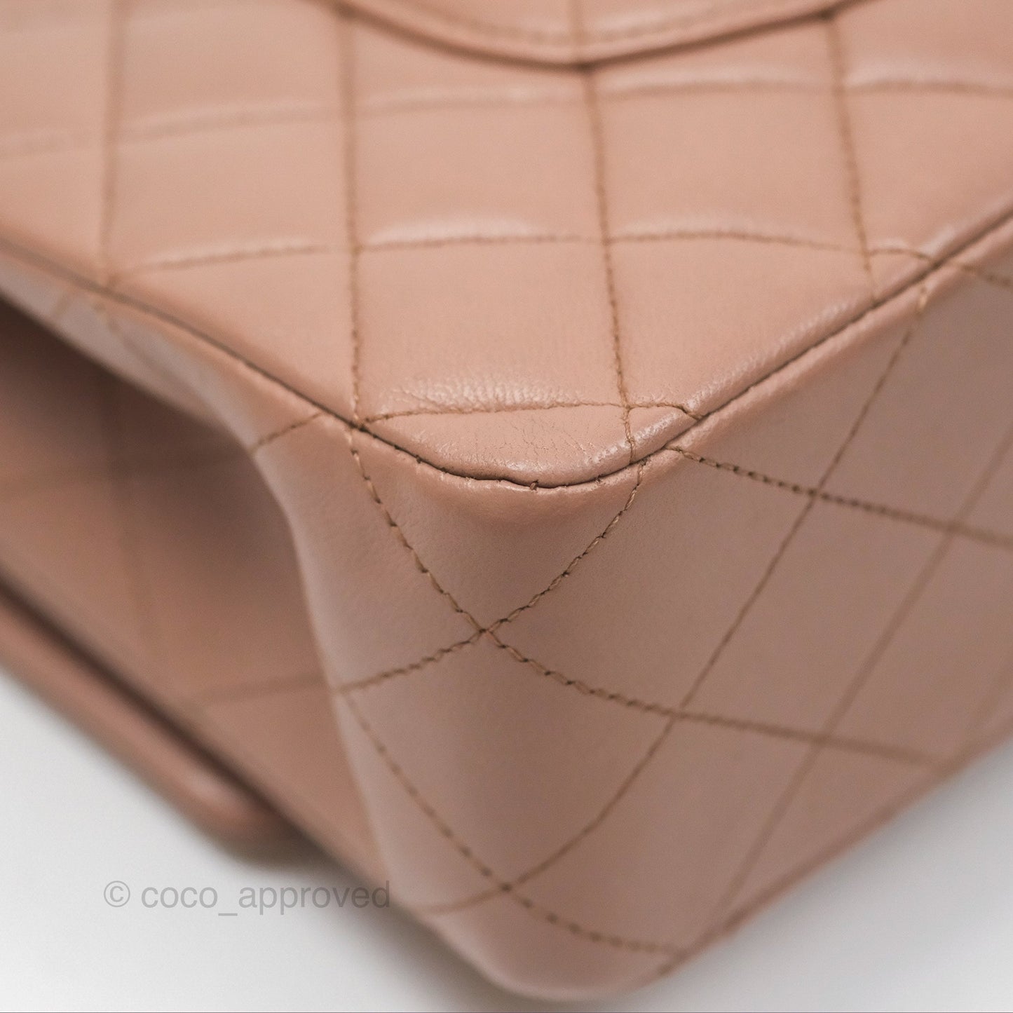 Chanel Classic M/L Medium Flap Quilted Dark Beige Lambskin Gold Hardware