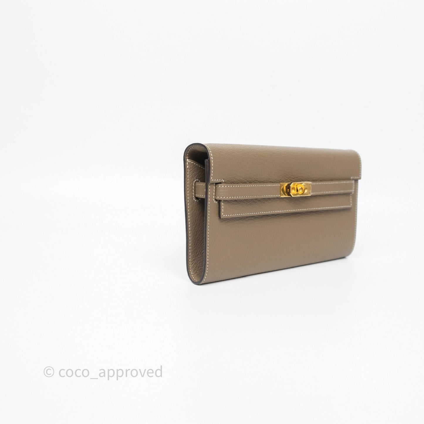 Hermès Kelly To Go Wallet Etoupe 18 Chevre Mysore Gold Hardware
