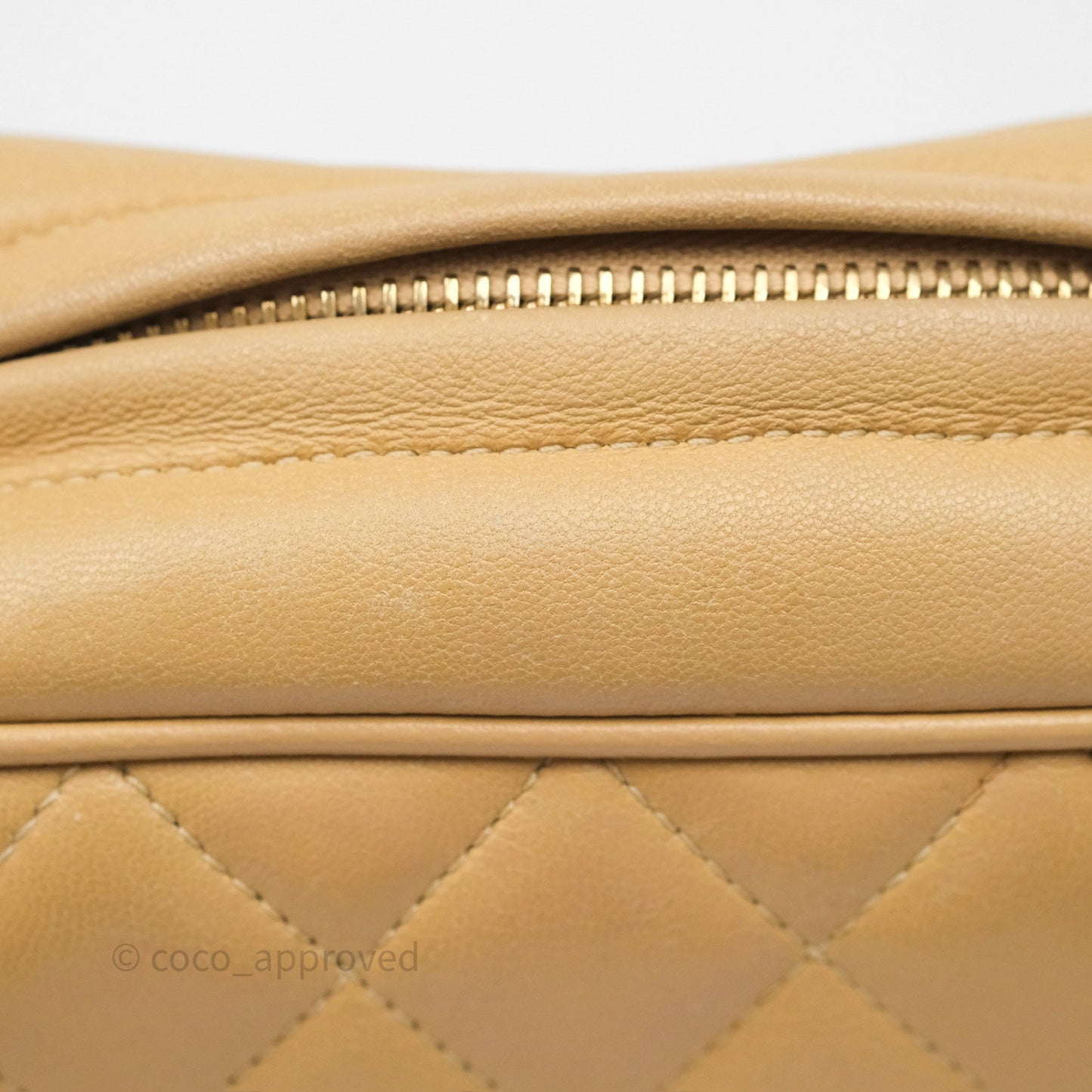 Chanel Coco Vintage Camera Case Beige Calfskin Gold Hardware