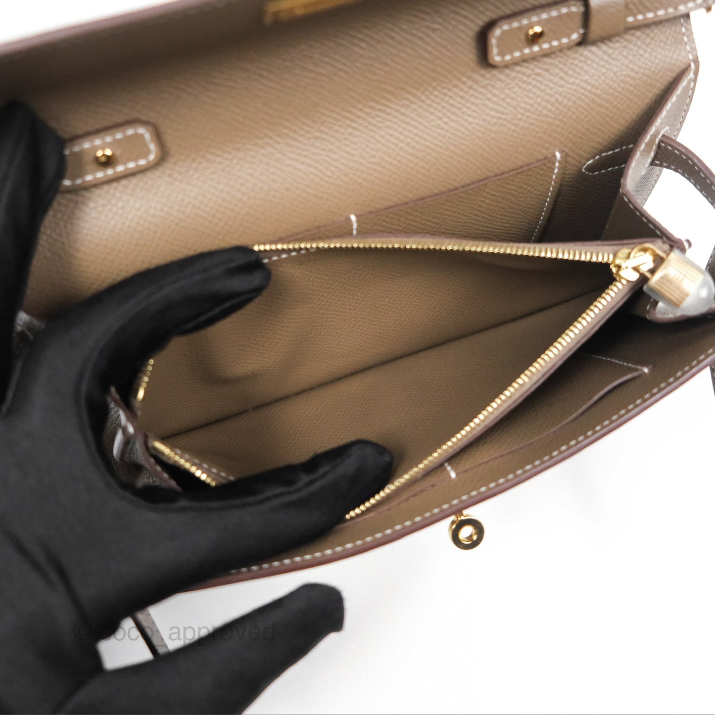 Hermès Kelly To Go Wallet Etoupe 18 Epsom Gold Hardware