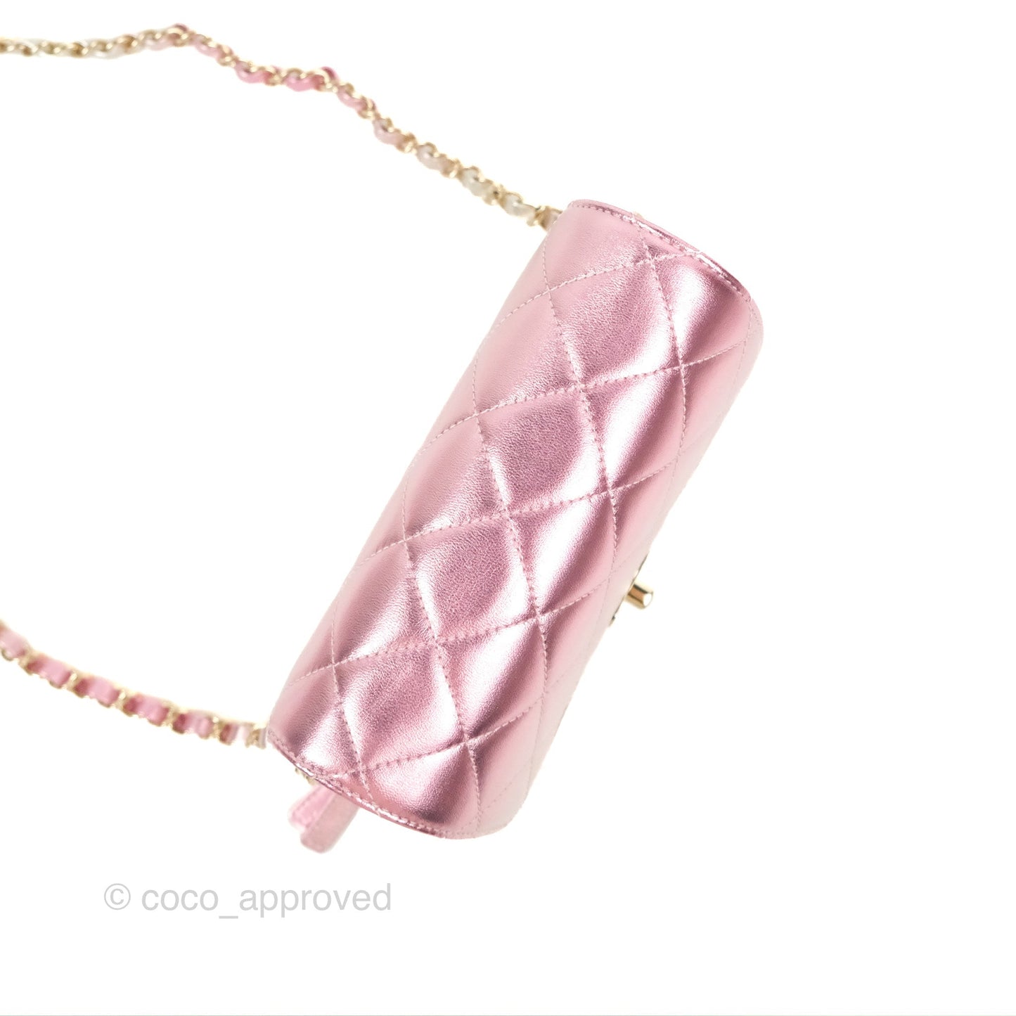 Chanel Mini Flap Bag Metallic Gradient Pink/Silver Lambskin Gold Hardware